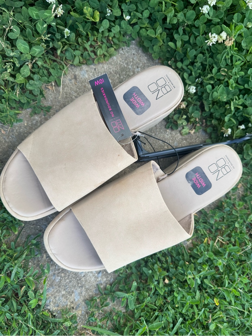 No Boundaries Beige Slide Mules